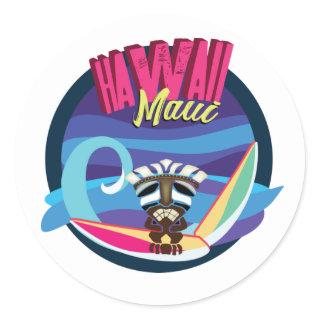 Maui Hawaii Classic Round Sticker