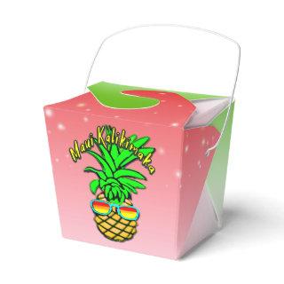 Maui Kalikimaka Pun Hawaiian Christmas Pineapple Favor Boxes