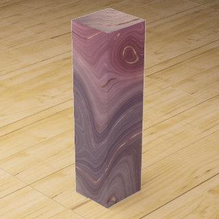 Mauve Strata | Dusty Pink and Rose Gold Agate Wine Box