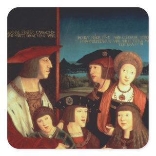 Maximilian I  with his first wife Square Sticker