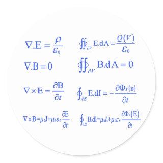 maxwell physics equation classic round sticker