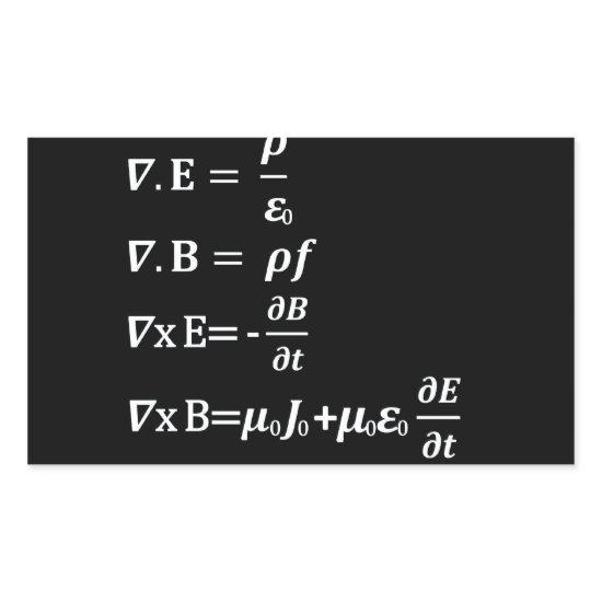 maxwell physics equation rectangular sticker