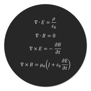 Maxwell'S Equations Classic Round Sticker