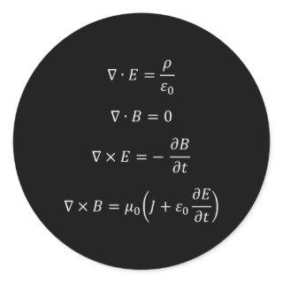 Maxwell'S Equations Classic Round Sticker