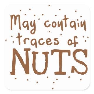 may contain traces of nuts square sticker