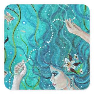 Maya tropical mermaid by Renee Lavoie Square Sticker