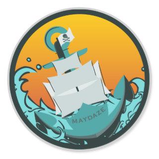 maydaze sinking ship classic round sticker
