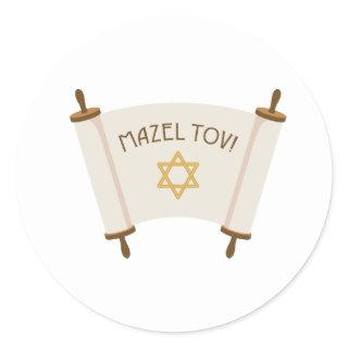 Mazel Tov Classic Round Sticker