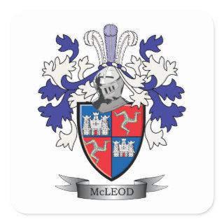 McLeod Family Crest Coat of Arms Square Sticker