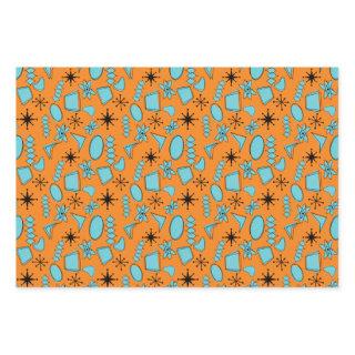 MCM Atomic Shapes Turquoise on Orange  Sheets