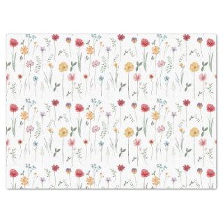 Meadow Wildflower Pattern Cottagecore Boho Vibe Tissue Paper