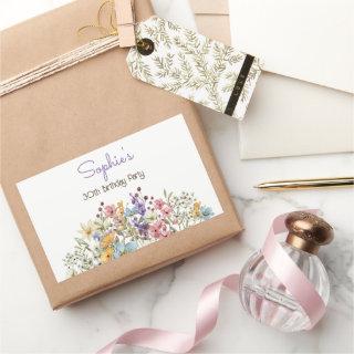 Meadows colorful flowers adult Birthday Rectangular Sticker