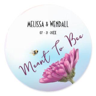 Meant To Bee Mauve Floral Classic Round Sticker