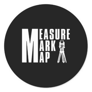 Measure Mark Map Surveying Profession Classic Round Sticker