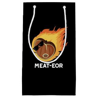 Meat-eor Funny Meat Steak Pun Dark BG Small Gift Bag