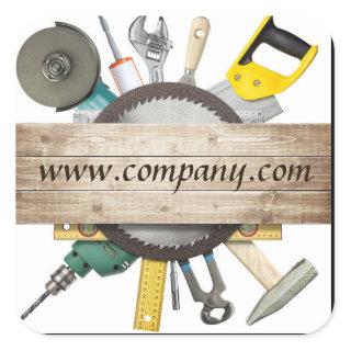 Mechanical Tools Handyman Carpentry Construction Square Sticker