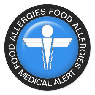 Medical Alert - Blue Classic Round Sticker