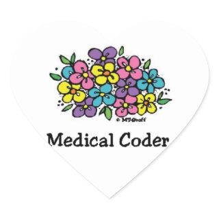 Medical Coder Blooms2 Heart Sticker