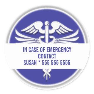 Medical emergency contact | Personalize Classic Round Sticker