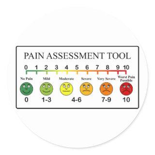 Medical Pain Assessment Tool Chart Classic Round Sticker