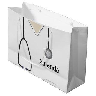 Medical Scrubs White Lg Gift Bag