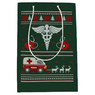 Medical Ugly Holiday Sweater Medium Gift Bag