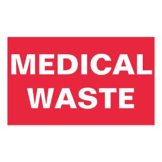 Medical Waste Sign Rectangular Sticker
