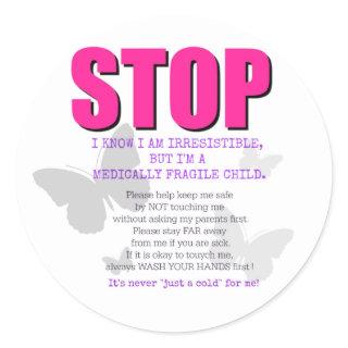 Medically Fragile Child Classic Round Sticker