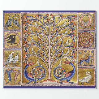 MEDIEVAL BESTIARY,BIRDS ON TREE OF LIFE,DRAGONS