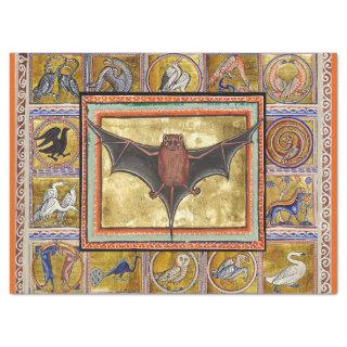 MEDIEVAL BESTIARY,FLYING BAT ,FOREST ANIMALS  TISSUE PAPER