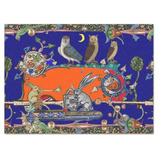 MEDIEVAL BESTIARY MAKING MUSIC Night Owls ,Rabbits Tissue Paper