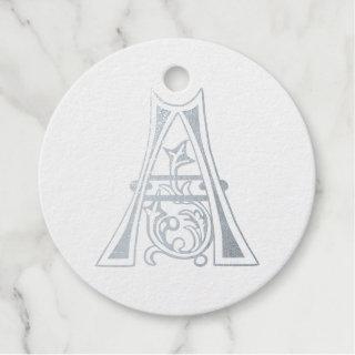 Medieval Botanical Decorative Capital A Foil Favor Tags
