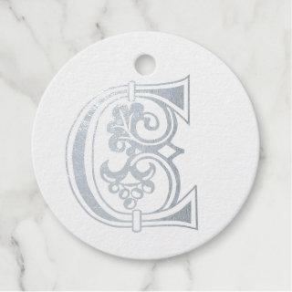 Medieval Botanical Decorative Capital C Foil Favor Tags