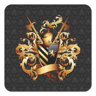 Medieval Coat of Arms Square Stickers