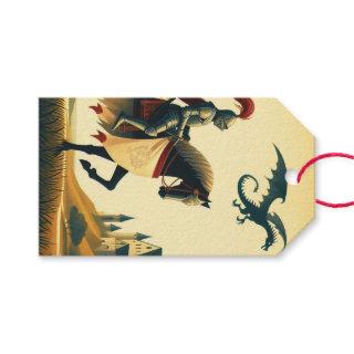 Medieval Knight/dragon/castle fantsy Gift Tags