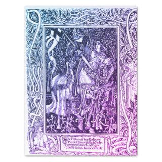 MEDIEVAL LEGENDS Lady And Knight Horseback Floral Tissue Paper