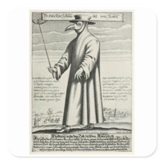 Medieval Plague Doctor Square Sticker