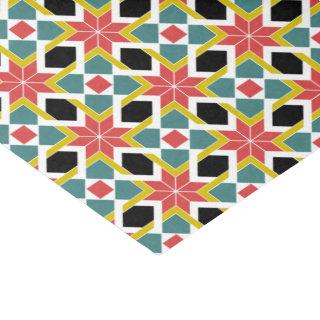 Medieval Red Green Black Saltire Cross Pattern Tissue Paper