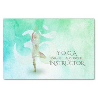 Meditation Instructor Watercolor Yoga Pose Om Sign Tissue Paper