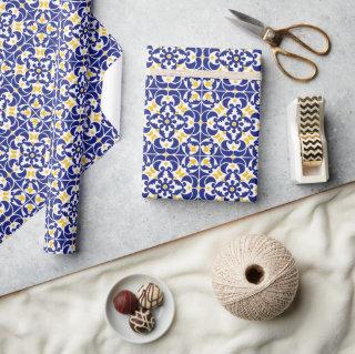 Mediterranean Tiles Blue & Yellow Pattern