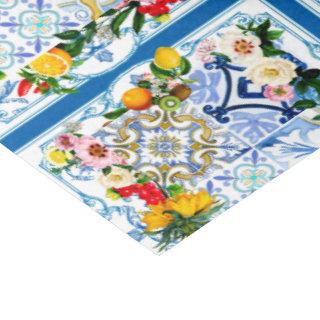 Mediterranean tiles, majolica,Sicilian style     Tissue Paper