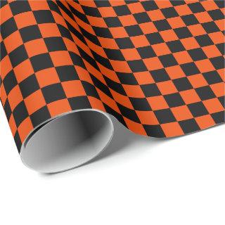 Medium Black and Bright Orange Checks