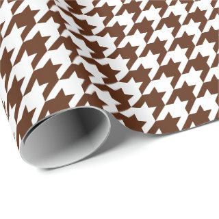 Medium Brown and White Houndstooth