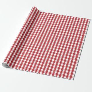 Medium Dark Red and White Gingham