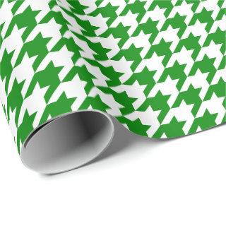 Medium Green and White Houndstooth