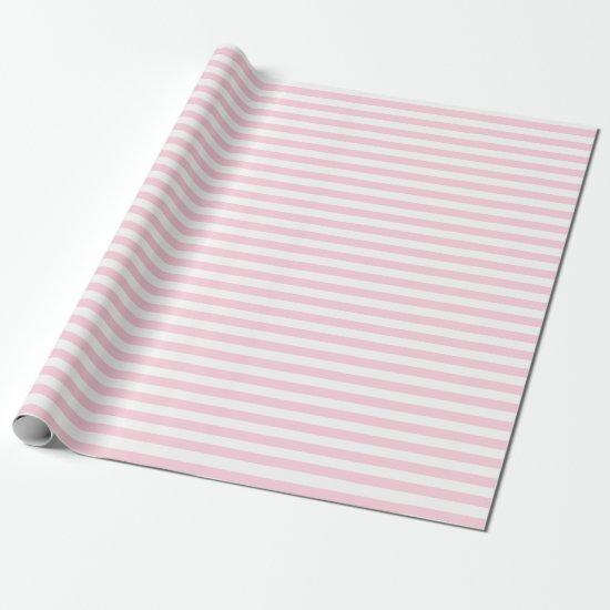 Medium Light Pink and White Stripes