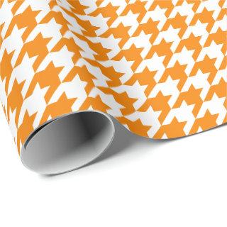 Medium Orange and White Houndstooth