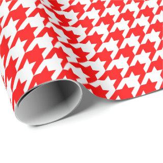 Medium Red and White Houndstooth