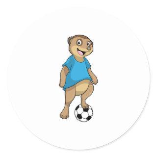 Meerkat as Soccer player with Soccer Classic Round Sticker