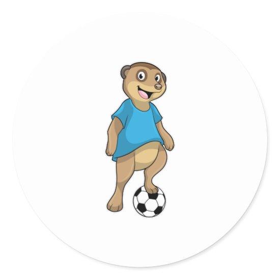 Meerkat as Soccer player with Soccer Classic Round Sticker